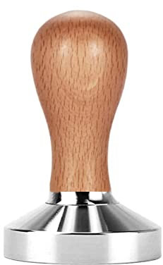 Coffee Tamper 51mm, Flat Base Espresso Coffee Tamper, Wood Handle Barista Tamper, Coffee Press Tamper, for Coffee Grounds Barista Espresso Machines Accessory