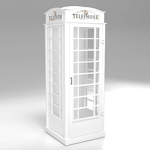 PLASTIKO | Ein Kabinett | Schrank | Dekorative Vitrine in Form Einer englischen Telefonzelle | Ursprüngliches Formular | Für Kinder | Zum Unternehmen | 4 Einlegeböden | Funktional | Solide | Weiß