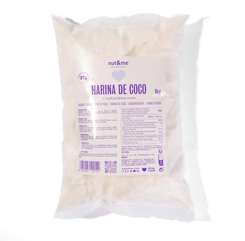 Harina de Coco 1 kg nut&me | 100% coco | Sin gluten | Sin aditivos | Saludable | Keto Dieta | Sin refinar | Vegana | Reposteria