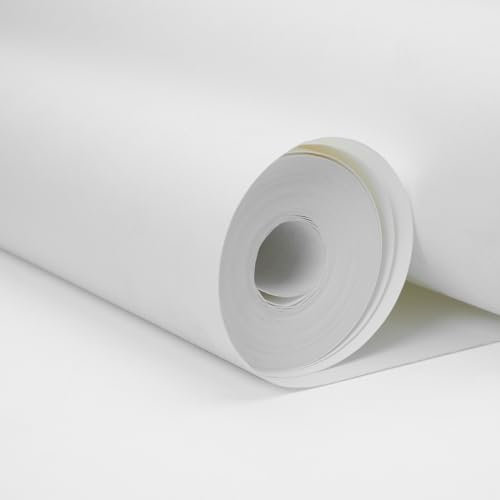 WINSOME Paste The Wall Lining Paper 10M x 53cm - Heavy Duty PVC Free, Breathable, Paintable Plain White Backing Thick Long Wall Lining Paper (Pack of 4)