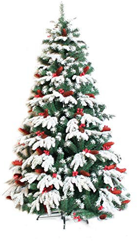 Beflockter Schnee-Weihnachtskiefer mit Tannenzapfen, aufklappbarer künstlicher Weihnachtsbaum, geschmückte Bäume, traditionell für den Innenbereich – 6 Fuß (180 cm) Das Neue