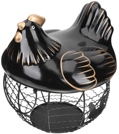 Zerodeko Chicken Storage Basket Metal Wire Hen Shape Basket for Home Decor Aesthetic Practical Kitchen