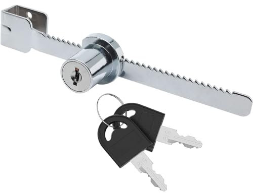 ZiYuya Verrou à cliquet pour vivarium avec clés différentes pour terrarium, porte coulissante en verre Verrou de scie coulissante Pour vitrine porte coulissante en verre serrure verrou