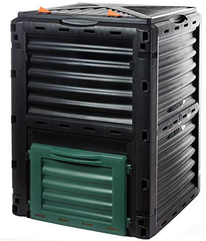 2friends Composter Compostiera Rapida in Plastica Robusta, con Coperchio a Cerniera, 300 Litri (A 83 x L 61 x P 61 cm), Compostiera Termica per Compost di Rifiuti di Giardino e Cucina, 100% Plastica R