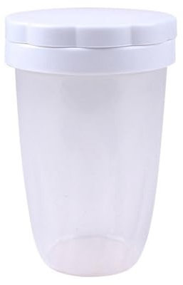 BELOWSYALER Tarro de vertido de harina con tapa, práctico recipiente de harina de plástico, coctelera de chocolate, filtro de azúcar en polvo para entusiastas de la repostería, tamiz de harina