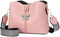 FOLOVEYA Sac Bandoulière Femme Mode Sacs Portés Épaule Dames Élégant Sacoche Femme Sacs à Main Bandoulière Cuir PU Souple pour Voyage Quotidien Travail Rose