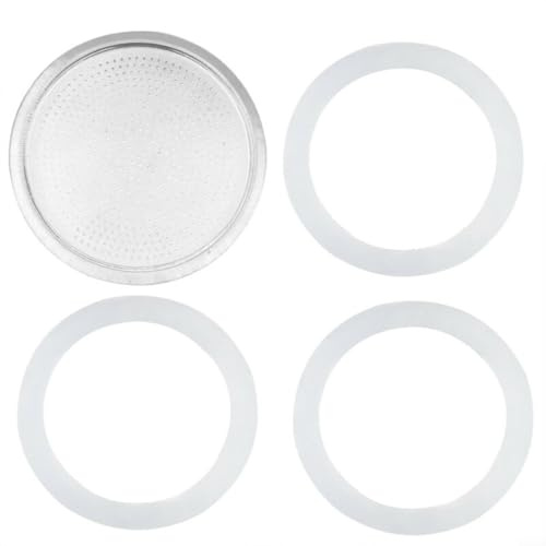 Lastdaytime 3 joints en silicone et 1 filtre en aluminium pour cafetière expresso à moka – Accessoires essentiels pour cafetière (9 tasses)