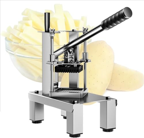 Picador comercial de frutas y verduras, acero inoxidable espesado, mango extendido con 2 cuchillas de repuesto, cortador vertical pesado para el hogar, picador de verduras