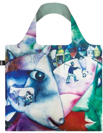LOQI Marc Chagall I and the Village Recycling-Tasche, mehrfarbig, modern, Mehrfarbig, L, Zeitgenössisch