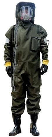 Vêtements anti-abeilles guêpes épaissis ensemble complet de combinaison anti-frelons respirante for attraper les abeilles avec ventilateur équipement d'apiculteur outils(Groen,XX-Large)