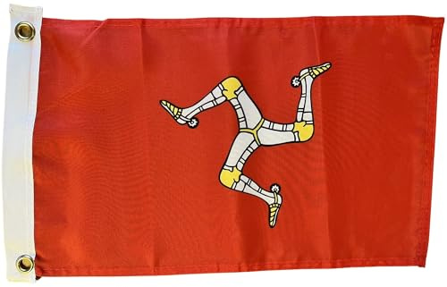 NWFlags Isle of Man Flag 17 x 11 75d Premium Polyester | Polyester 1.5x1 foot material flag with 2 Eyelets