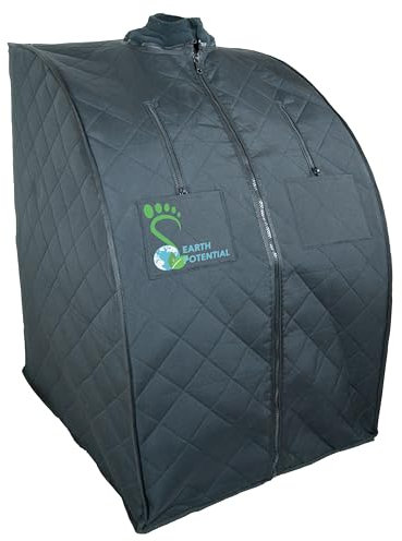 Portable Far Infrared Dry Sauna Tent - 1 Person Indoor Sauna with Timer, Infrared Heaters, Foot Pad & Seat for Detox, Relaxation, Skin Rejuvenation, Improved Circulation, Weight Loss & Pain Relief