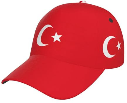 Baseballkappe, Motiv: Flagge der Türkei, stilvoll, gebogen, verstellbar, für Sommer, Strand und tropische Abenteuer, Schwarz, Schwarz , Einheitsgröße