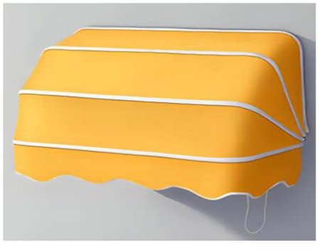 Tenda da sole pieghevole curva francese personalizzabile per porte e finestre, tendone telescopico da esterno giallo, 140 x 40 x 40 cm, ideale per terrazze e giardini