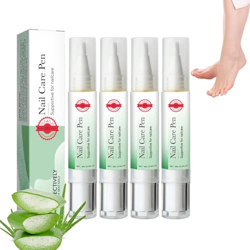 4er-Pack Nagelpflege-Stift, Original-Neuprodukte Zur Pflege bei Nagelpilzinfektionen, mit Vitamin E und Aloe Vera, zur äußerlichen Anwendung an den Füßen