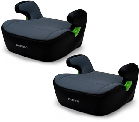 Osann Junior 2er set, Sitzerhöhung Auto Kinder, Kindersitzerhöhung ohne Isofix 126-150cm (ca. 15-36 kg), Sitzschale i-Size - Nero