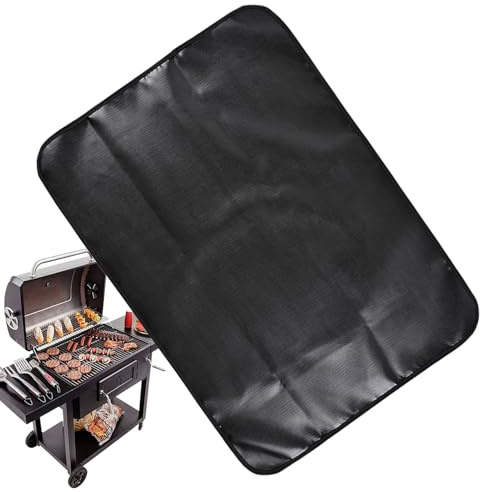 Kustimantu Esterilla para el suelo de la parrilla, ignífuga en ambos lados, para terraza, impermeable, resistente al calor, protección para terraza, balcón, jardín, camping, picnic al aire libre