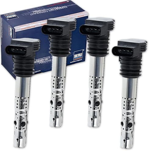 4x Beru Zündspule | 0040102043 / ZSE043 für A3 A4 (B5 B) A6 (C5) TT (8N) Golf 4 Passat (3B)