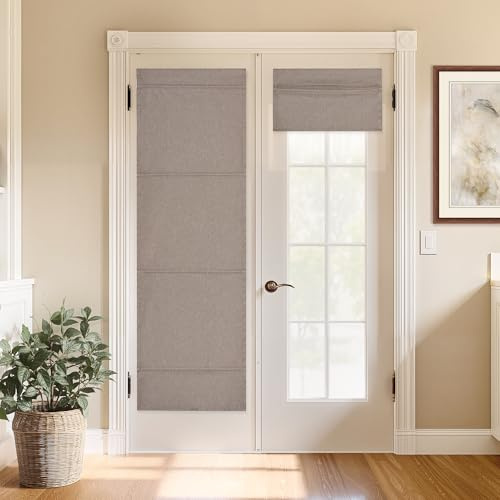 StangH Mocha 100% Blackout Magnetic Linen Roman Shade, W26 x L72, 1 Panel