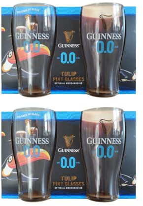 Shamrock Gift Company Guinness 0% bicchiere da pinta – 4 bicchieri in 2 bustine