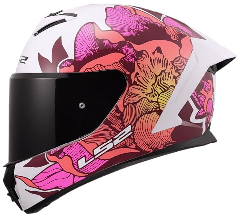 LS2, Casco Moto Integrale RAPID III POPPIES II White Pink, XS