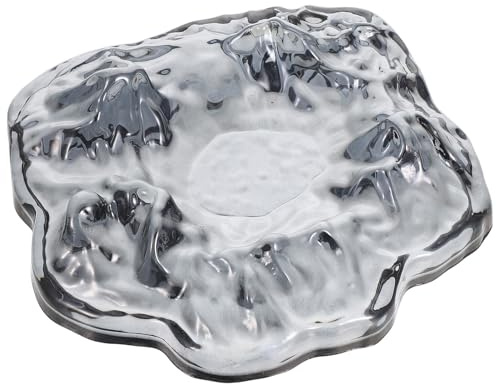 Genérico Cenicero de Cristal Gris para Resistente al Viento Intemperie Tamaño Compacto para Mesa de Oficina Hogar o Balcón Diseño Inspirado Glaciares Adecuado para Exteriores y
