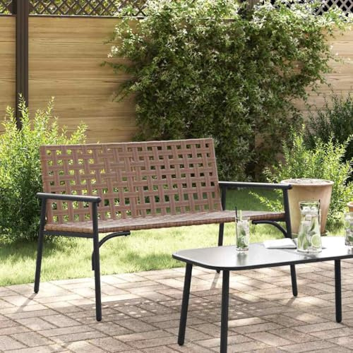 Frdhee Balkonstuhl Gartenlounge Outdoor, Gartenstuhl Schwarz 113 x 79 x 75cm Poly-Rattan Gartenlounge Set für Garten, Wohnzimmer, Hof, Terrasse und Balkon