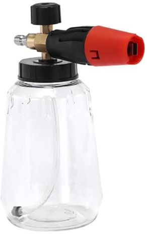 CashMuch H Pulvérisateur à mousse à pression avec angle de pulvérisation réglable et capacité de 1 L, pour la plupart des nettoyeurs haute pression via connexion rapide 1/4, corps en laiton massif et