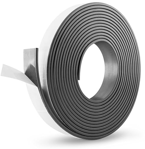 Poppstar Bande magnétique adhesive, 3 m x 1,5 cm x 2 mm, noire