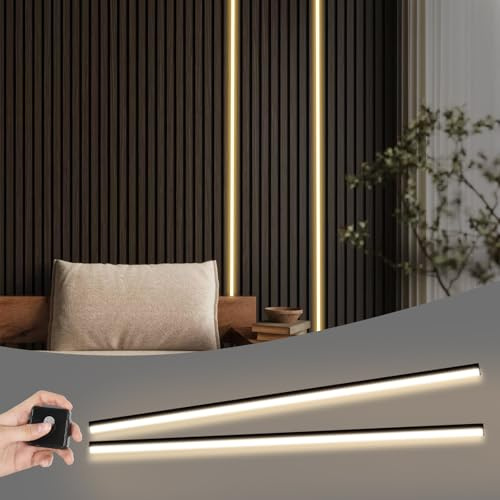 TWSOUL LED Wall Panel Lights Black, 2x240cm Flexible Silicone LED Strip Recessed Lighting for Acoustic Panel Cuttable LED Strip Light with Touchable Switch (2)