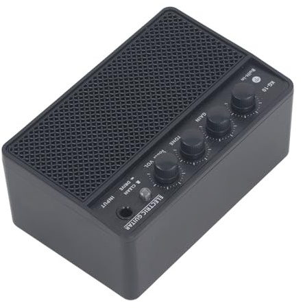 Vistreck Mini Kit Amplificatore per Chitarra Elettrica portatile: Amplificatore Ricaricabile da 10 W con, Jack per Cuffie e Tono Regolabile