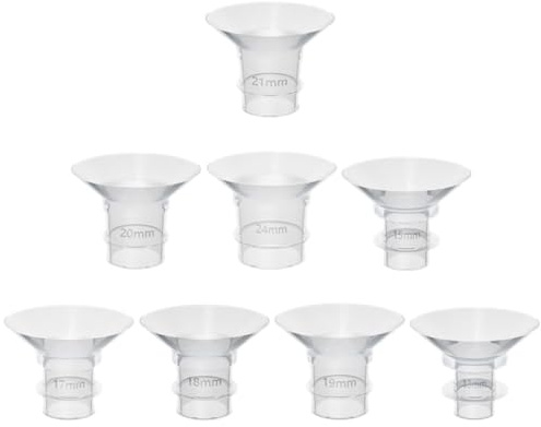 Insert de Bride en Silicone pour Tire-lait, 8 Pièces, 13 à 24mm | Compatible Tire-lait Électrique et Portable, Blanc, Confortable et Pratique, Modèles 13, 15, 17, 18, 19, 20, 21, 24mm