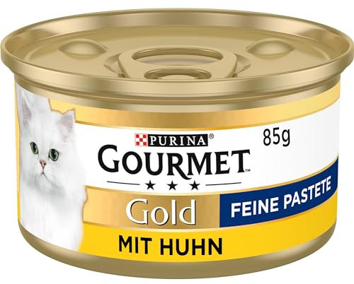 Gourmet Gold Feine Pastete Katzenfutter nass, mit Huhn, 12er Pack (12 x 85g)