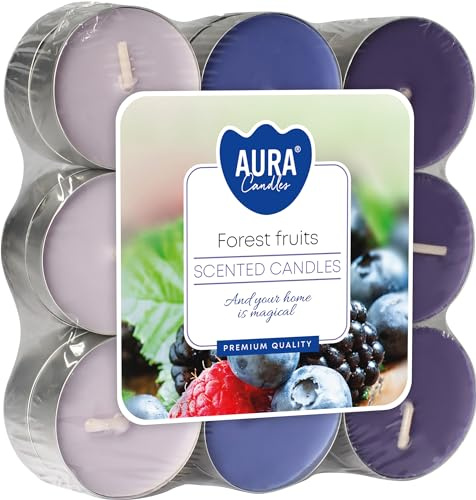 Bispol Lot de 18 bougies chauffe-plat parfumées - Fruit des bois, Blanc