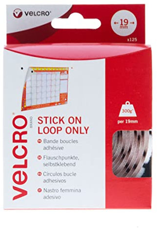 VELCRO Brand Nastro femmina adesivo 19mm x 125 Bianco
