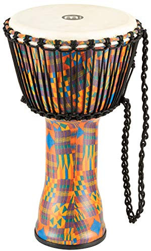 Meinl Percussion Rope Travel Djembe - Mittelgroße Handtrommel - Mit Ziegenfell - Durchmesser 10 Zoll - Kunststoff, Mehrfarbig (PADJ2-M-G)