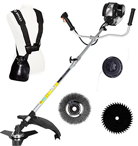 BRAST® 4-Takt Benzin 2 in 1 Motorsense Freischneider Sense Rasen-Trimmer