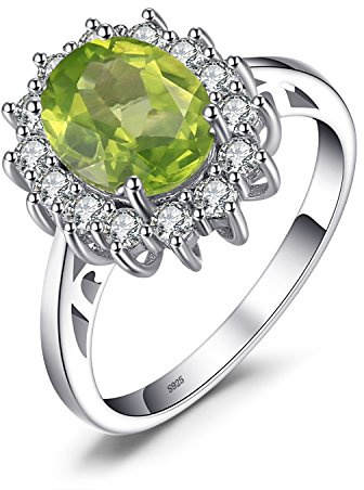 JewelryPalace Prinzessin Diana Kate Middleton Edelstein Smaragd Saphir Topas Amethyst Citrin Granat Peridot Rubin Ringe, Verlobungsring Promise Ring Silber 925 Damen Schmuck Rosegold Gold