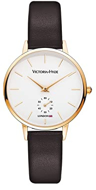 VICTORIA HYDE Damen Uhr Minimalist Armbanduhr Analoges Quarzwerk Schlicht Damenuhr mit Lederarmband Mesh Band