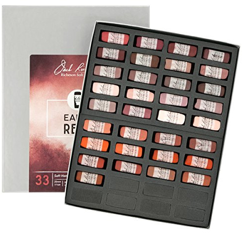 Jack Richeson Hand gerollt Weiche Pastellkreiden Farbe Earth Reds, 33-teiliges Set