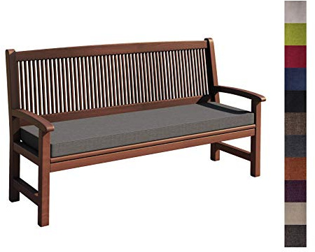 sunnypillow Bankauflage Outdoor - Stuhlkissen mit abnehmbarem Bezug - Sitzkissen für Bank - Bankpolster Polsterauflage Auflage für Gartenbank - 120 x 60 x 5cm - Bankkissen für Gartenmöbel Grau