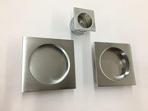 KIT QUADRO CIECO MANIGLIA PORTE SCORREVOLI PORTA SCRIGNO VERSIONE diam. 48 mm. COLORE CROMO SATINATO ART.3056 SS.