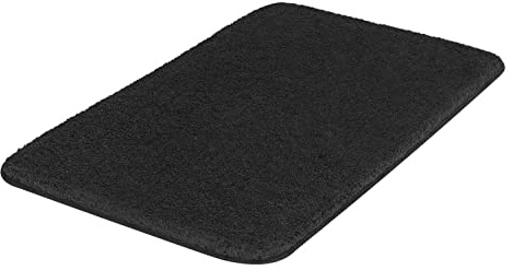 Kleine Wolke Badteppich Meadow Schiefer 70 x 120 cm | OEKO-TEX zertifiziert, rutschhemmende Unterseite, für Fußbodenheizung, maschinenwaschbar, 100% Polyester