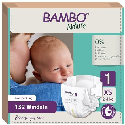 Pañales Bebé Bambo Nature Talla 1 – 2 a 4kg (PACK 6 x 22 UN)