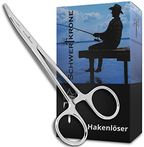 Schwertkrone Tijera de acero inoxidable para aficionados, pinza para soltar anzuelos de pesca, para piercings, mascotas (13 cm)