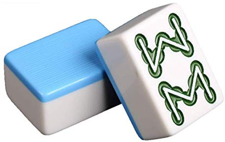 SMSOM Chinesische nummerierte X-große Fliesen Mahjong Set, 144 Fliesen 40mm / 42mm einfach zu lesen Spiel Set, High-End-Haushaltshandschellen Mahjong Brand Große Reisefamilie Freizeit (grün)