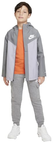 Nike DM8128-084 B NSW SF WR Jacket Boy's SMOKE GREY/LT STEEL GREY/WHITE Größe XL