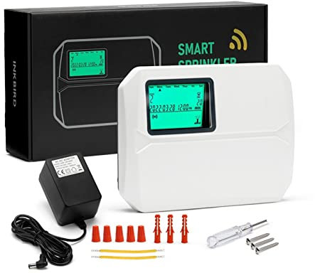 La válvula de agua inteligente apaga el sistema programable del controlador de riego WIFI para el temporizador de riego digital de riego inteligente de 8 zonas con monitor LCD Control remoto WIFI (C