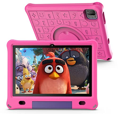 Lipa WQ01 Kinder Tablet Rosa 10,1 Zoll - Kids Tablet - 64 GB Speicher - 3 GB Arbeitsspeicher - Großer Bildschirm - Mit vorinstallierter Spiele-Software - Play Store - Einstellbarer Kinderschutz