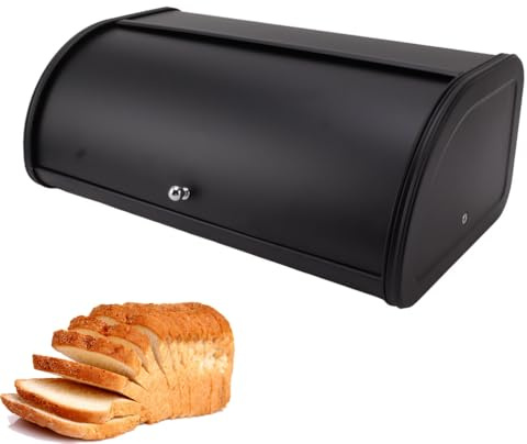 YUYTE Boîte à Pain Noire Givrée, Organisateur de Décoration de Cuisine pour Gâteaux, Pâtisseries en Fer